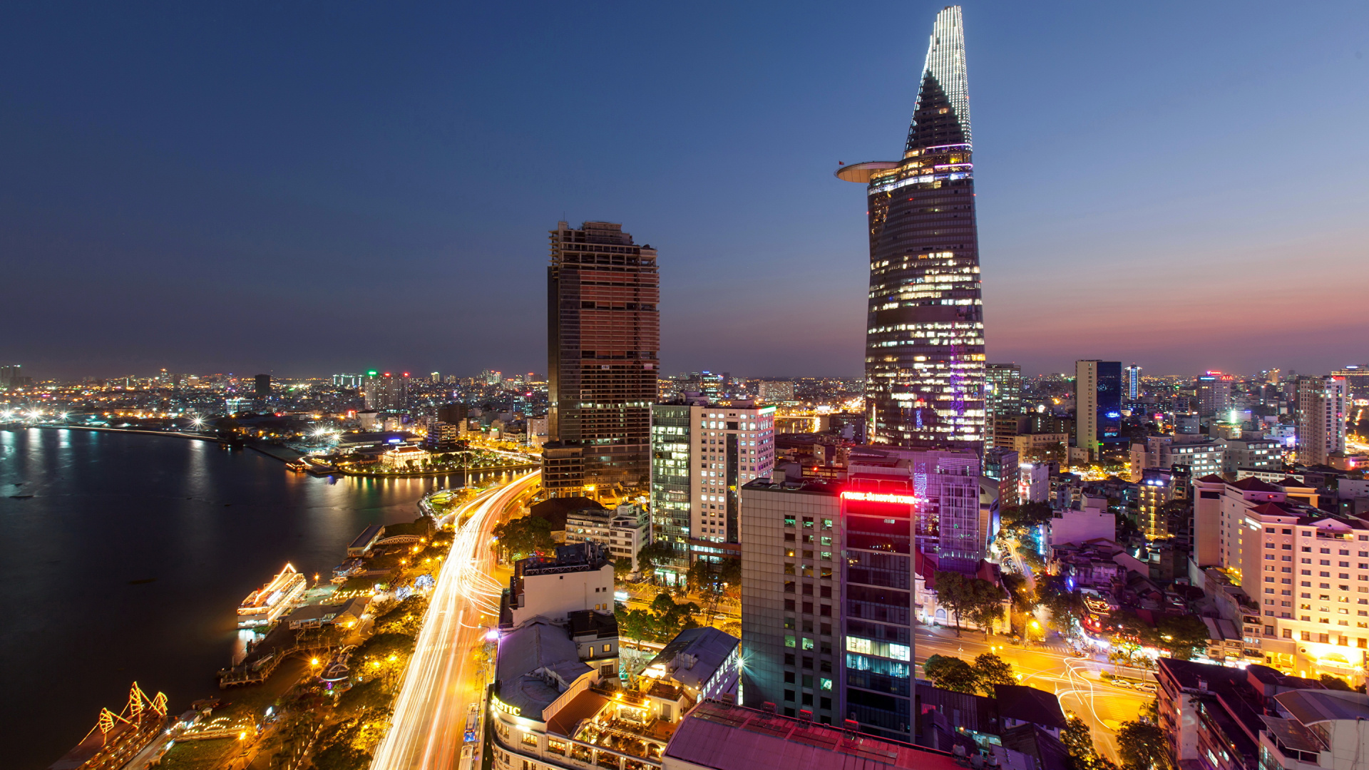 Ho Chi Minh City skyline at dusk